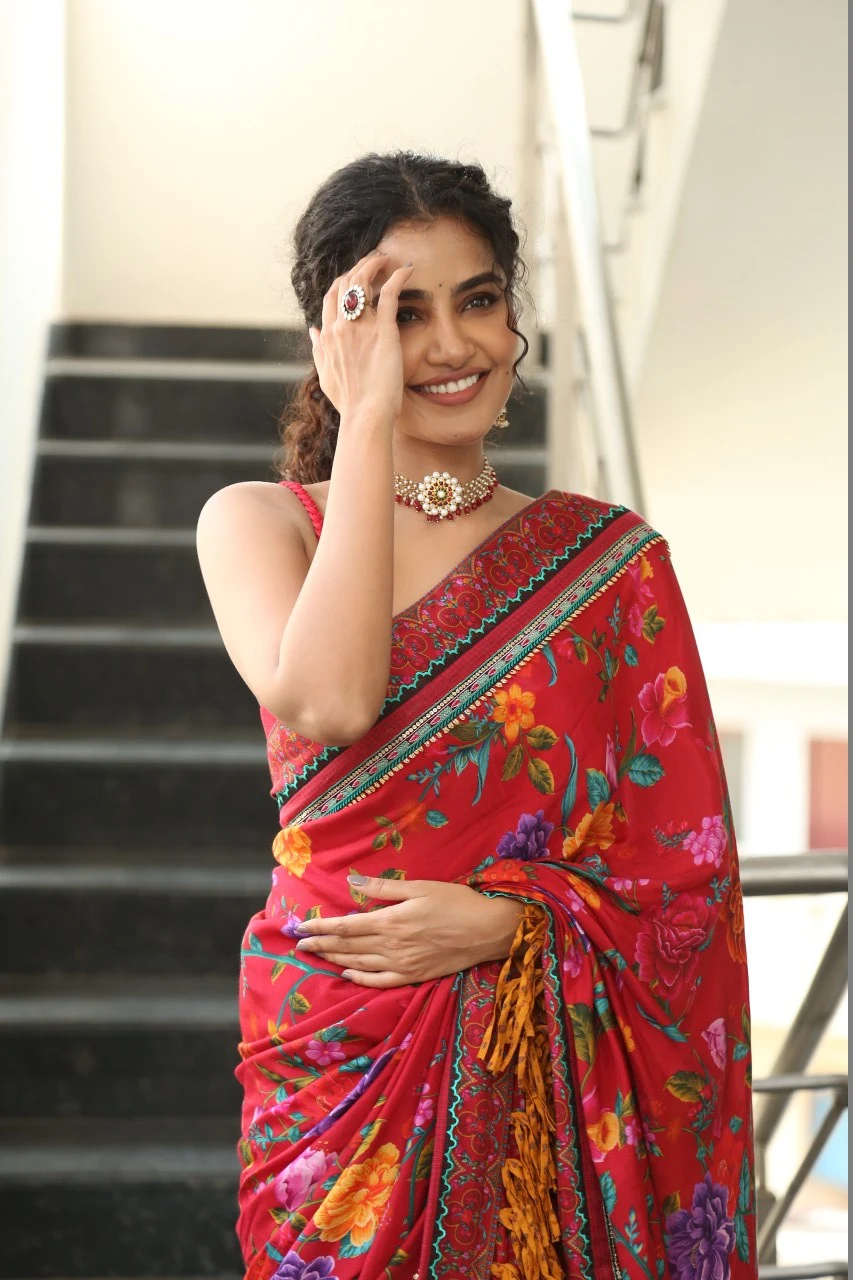 Tilllu Square Actress Anupama Parameswaran Saree Photos