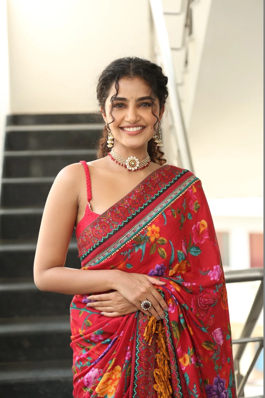 Tilllu Square Actress Anupama Parameswaran Saree Photos