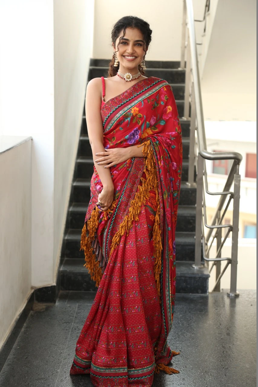 Tilllu Square Actress Anupama Parameswaran Saree Photos