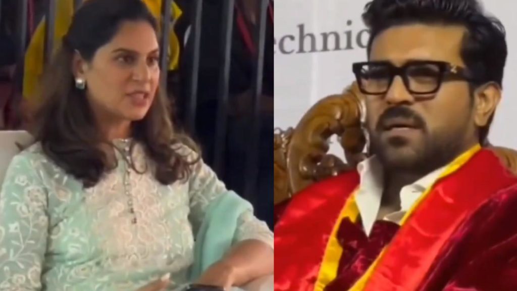 Ram Charan Upasana speaks with mouth signs cute video goes viral