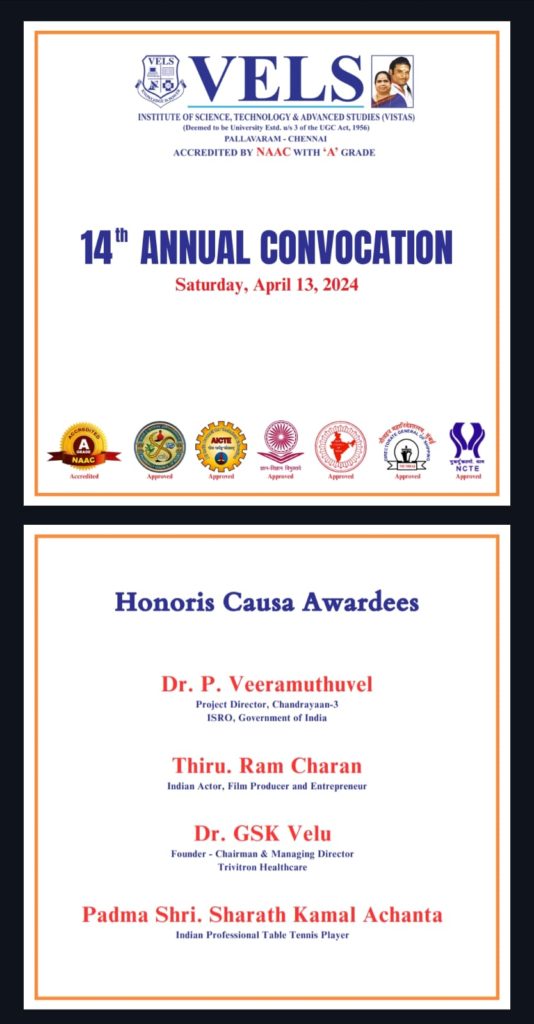 Tamilnadu Vels University Announce Doctorate to Ram Charan for his Contribution to Cinema