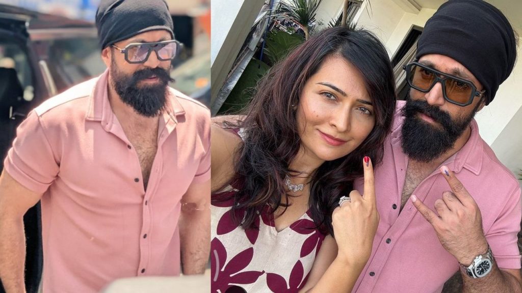 Yash New Look with Less Beard goes Viral while He came for Voting in Elections