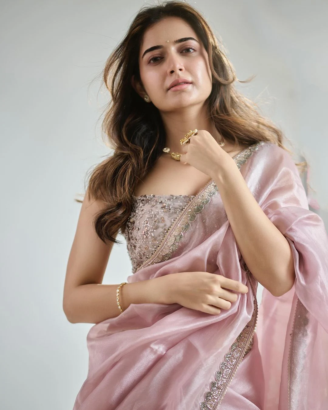 Ashika Ranganath Cute Looks in Saree
