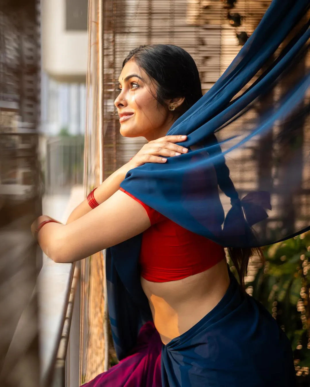 Divi Cute Looks in Half Saree