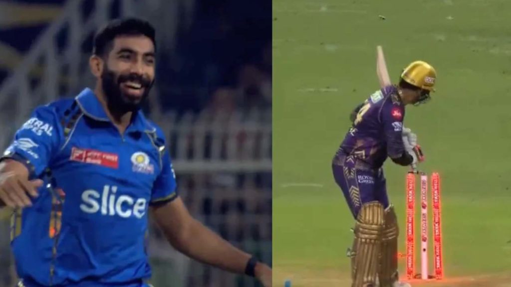Jasprit Bumrah Bowling Sunil Narine out (Credit goes Twitter)