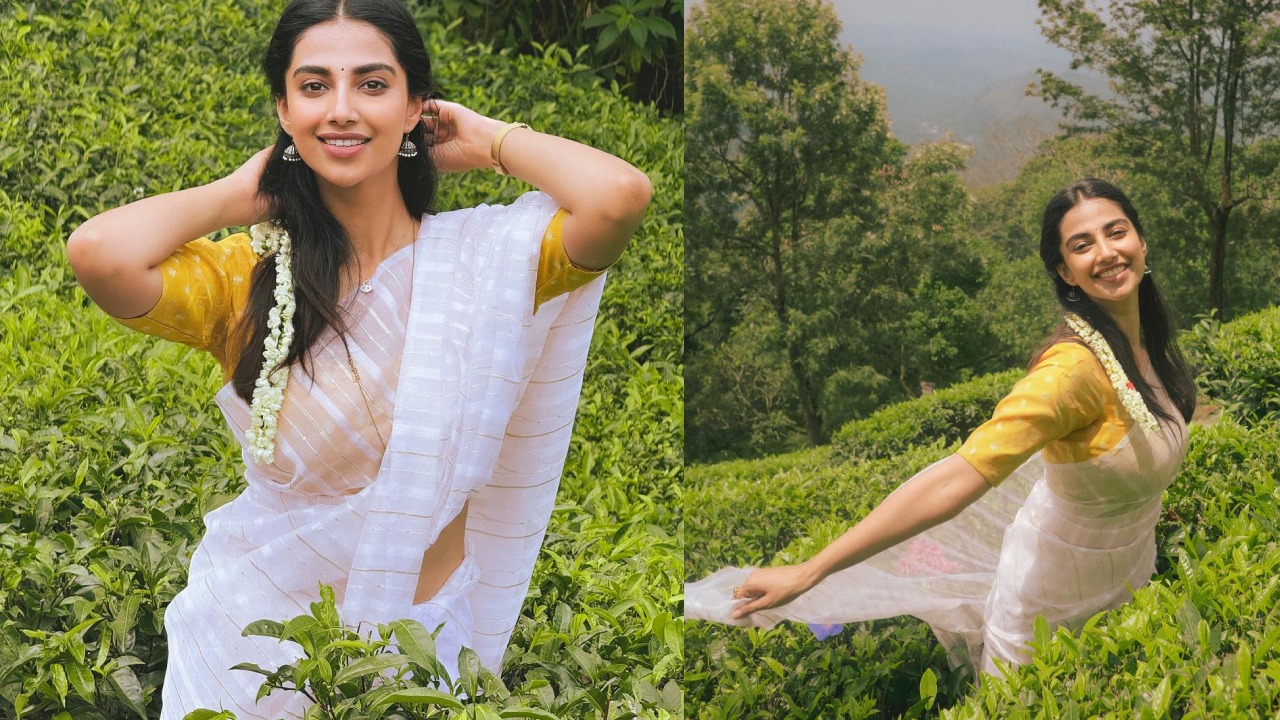 Meenaakshi Chaudhary : చీరకట్టి మల్లెపూలు పెట్టి.. ప్రకృతిలో పరవశిస్తున్న మీనాక్షి చౌదరి..