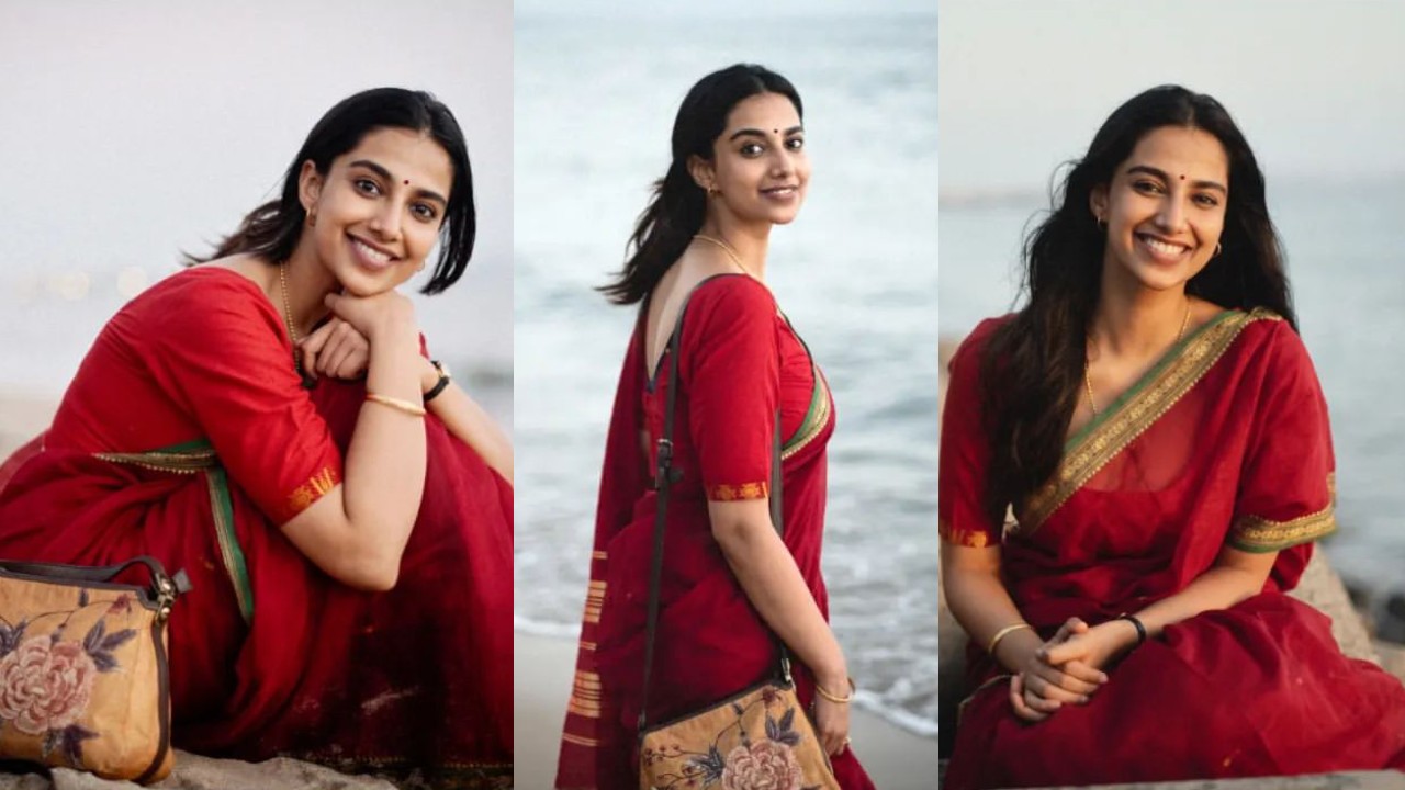 Meenaakshi Chaudhary  : సముద్ర తీరాన చీరకట్టులో మీనాక్షి చౌదరి మెరుపులు..