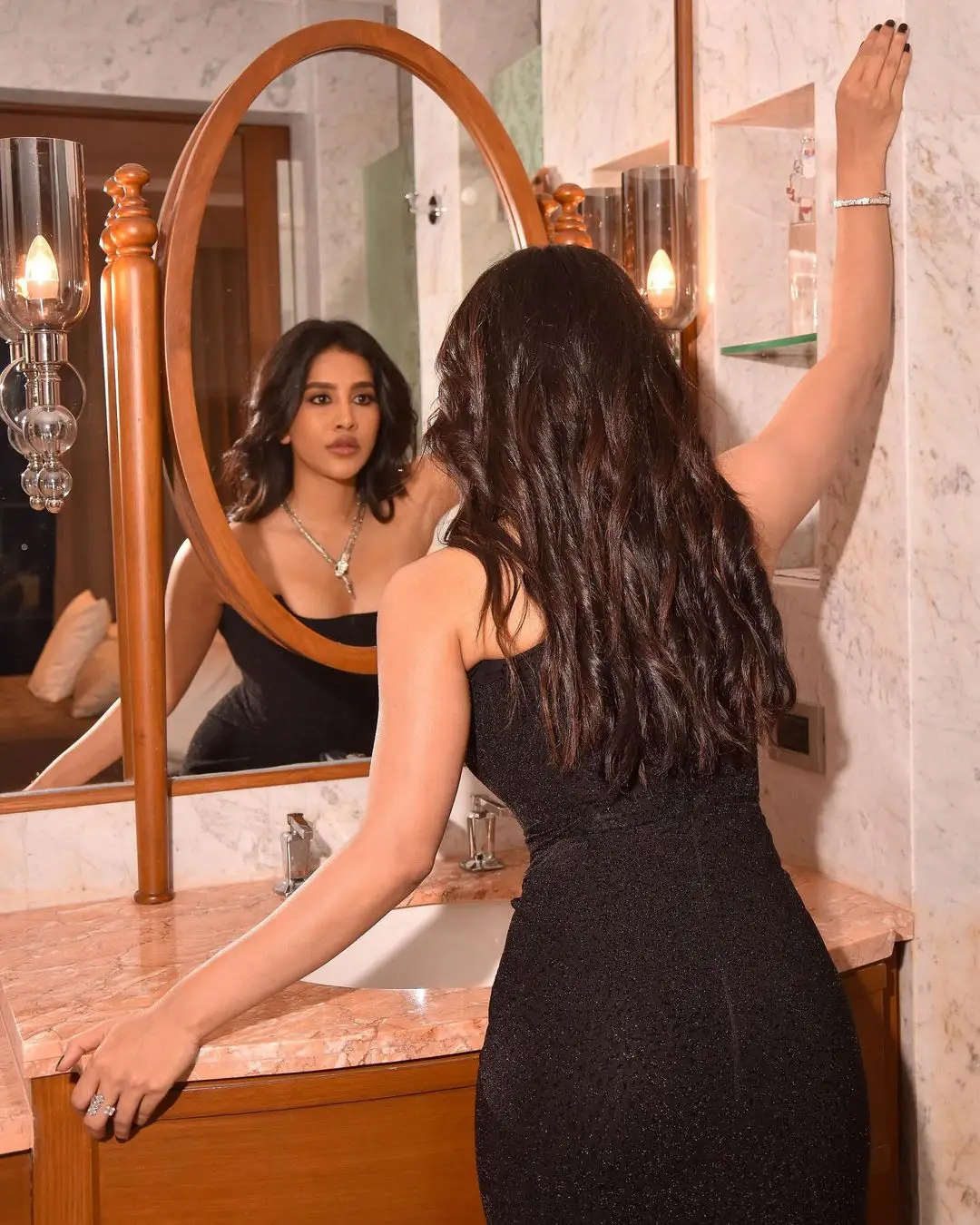 Nabha Natesh Stunning Looks in Black Dress
