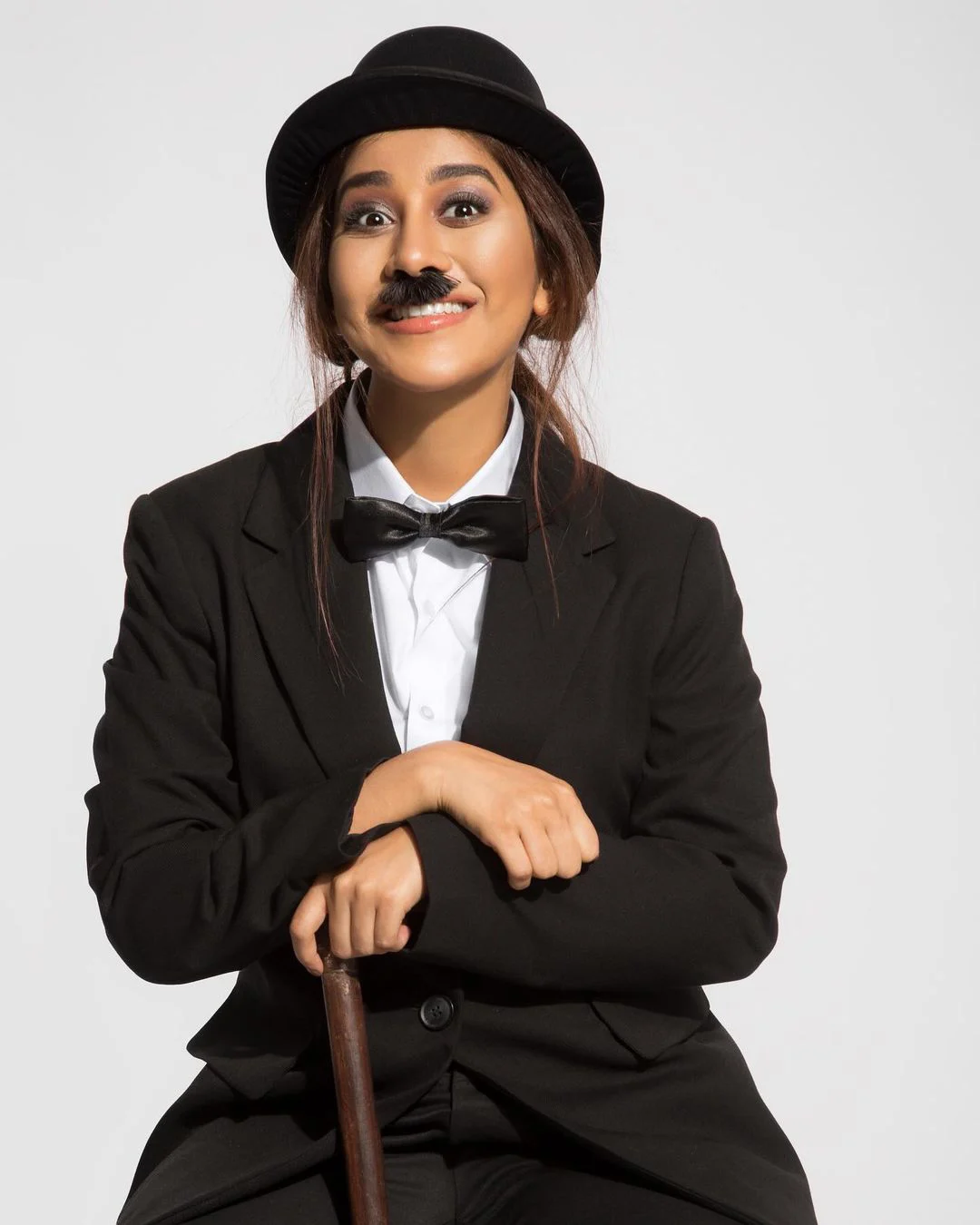 Nabha Natesh Cute Photos in Charlie Chaplin Getup