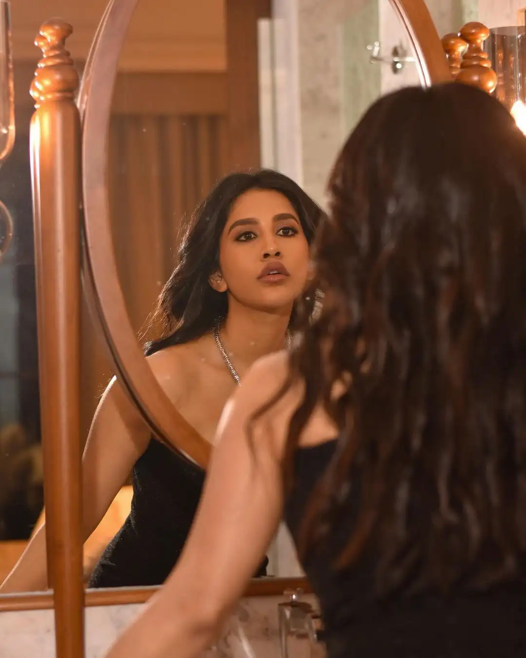 Nabha Natesh Stunning Looks in Black Dress