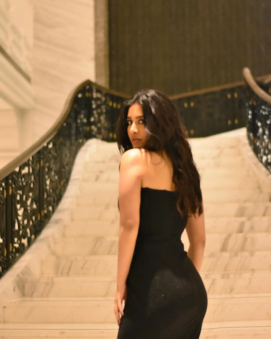 Nabha Natesh Stunning Looks in Black Dress