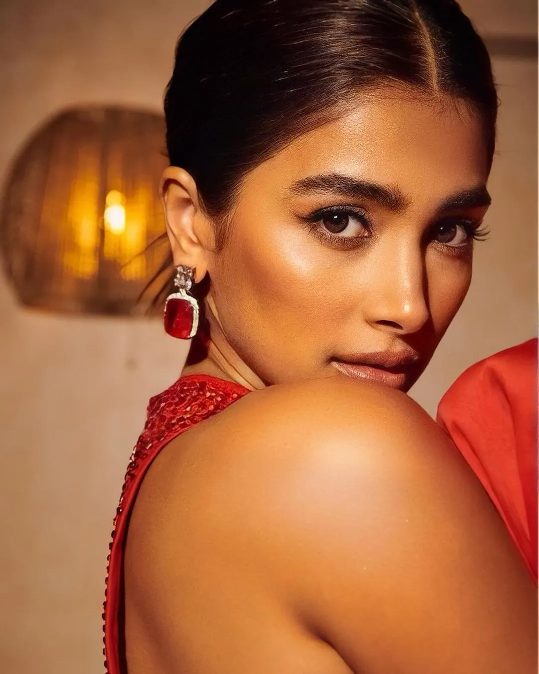 Pooja Hegde Sizzling Photos in Red Dress
