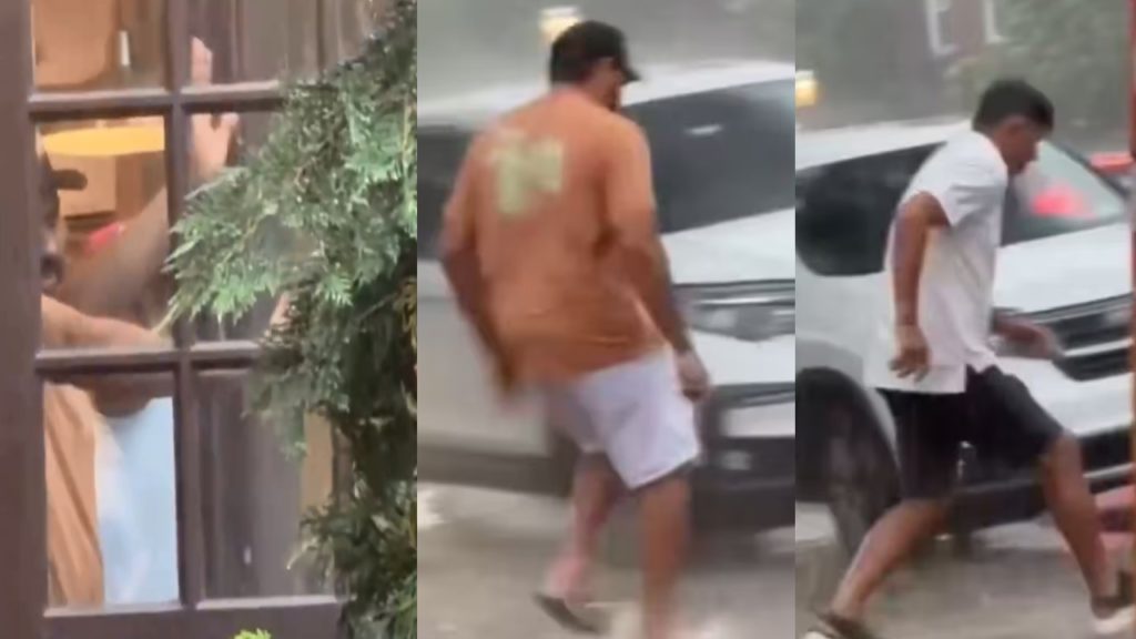 Rohit Sharma Sprint Towards Car To Avoid Getting Wet In New York Rain