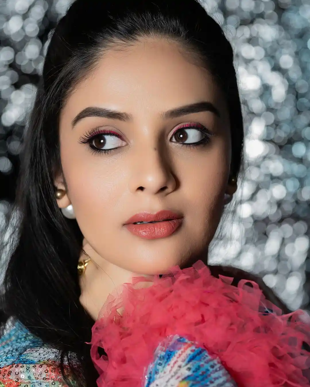 Sreemukhi Stunning Looks in Short Gown