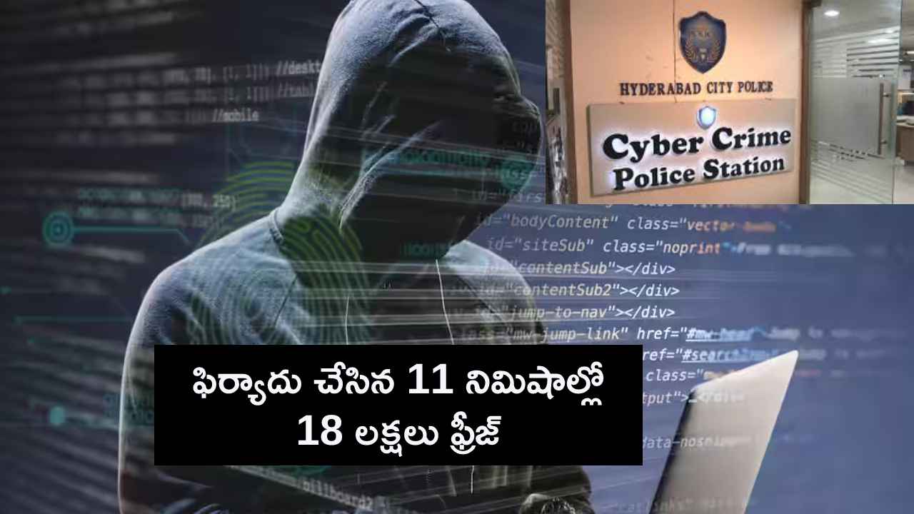 శభాష్ సైబర్ క్రైమ్ పోలీసులు.. ఫిర్యాదు చేసిన 11 నిమిషాల్లో 18 లక్షలు ఫ్రీజ్ శభాష్ సైబర్ క్రైమ్ పోలీసులు.. ఫిర్యాదు చేసిన 11 నిమిషాల్లో 18 లక్షలు ఫ్రీజ్