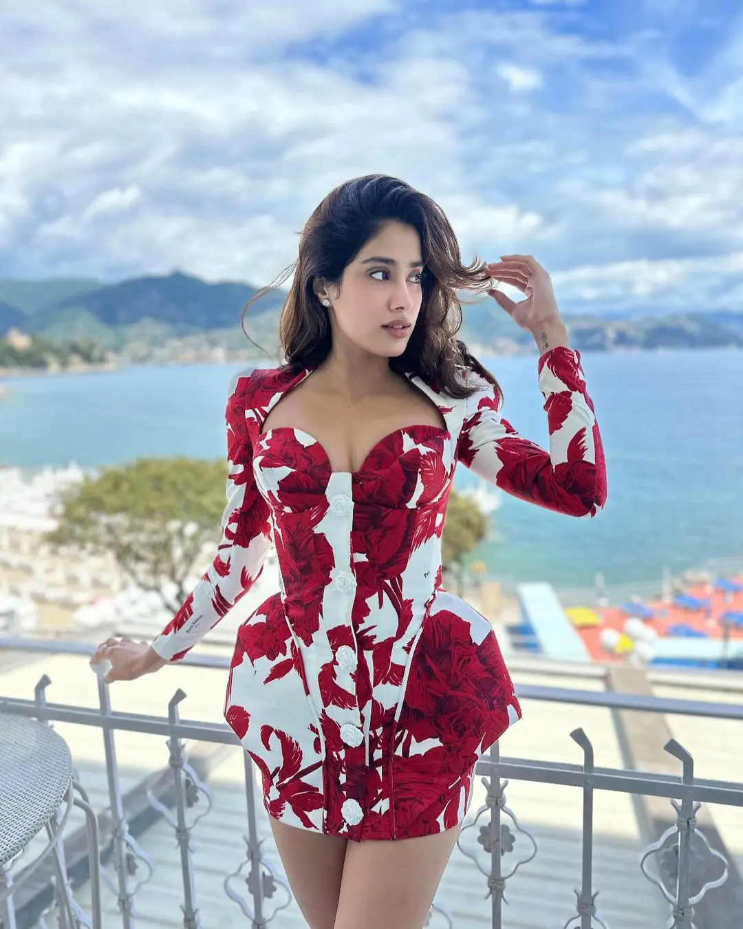 Janhvi Kapoor Stylish Poses in Short Dress