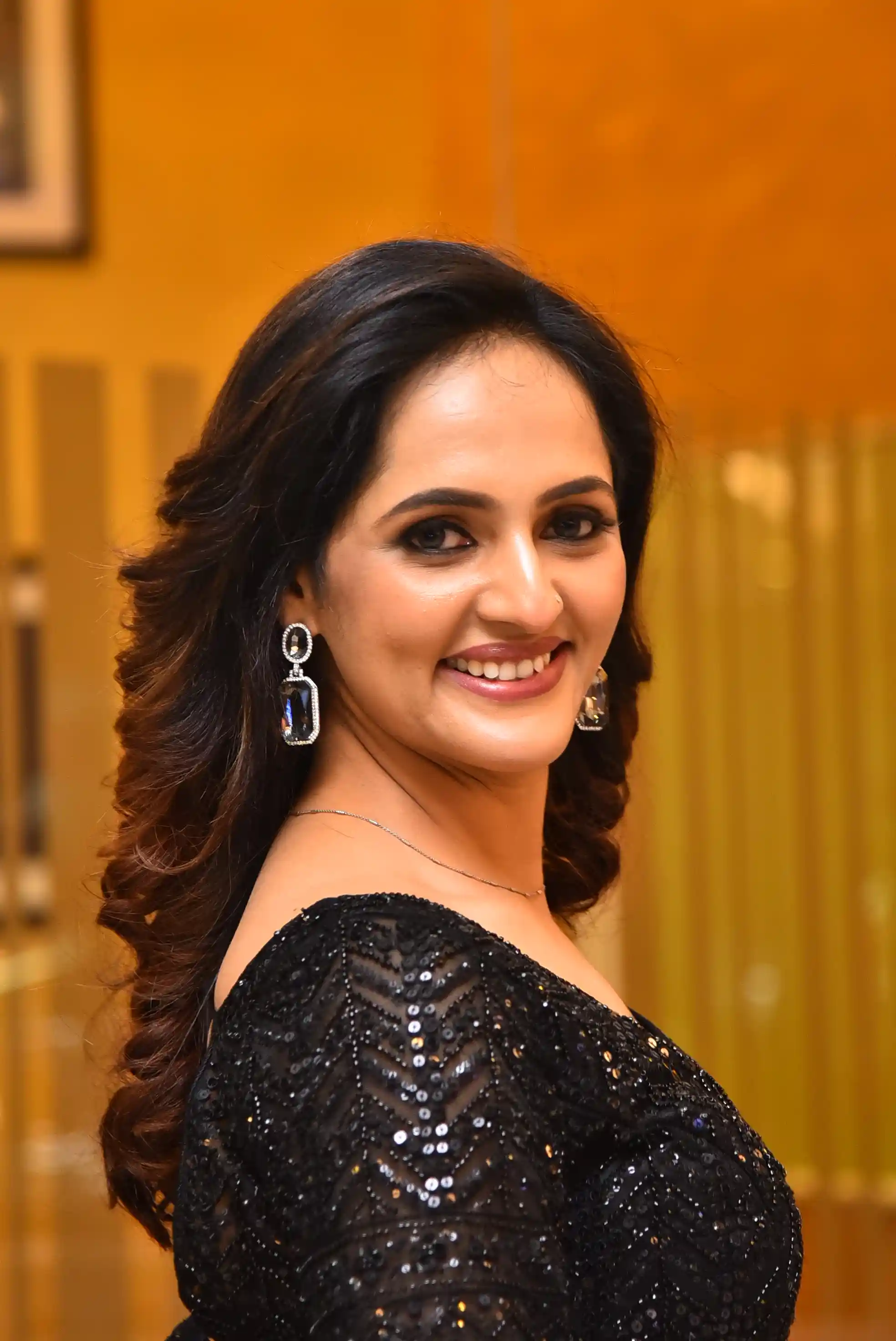 Jyothi Poorvaj Shines in Black Dress A Masterpiece Movie Teaser Release Event