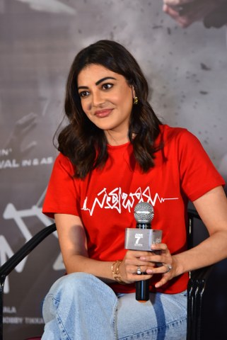 Kajal Aggarwal Casual Looks in Satyabhama Movie Promotions