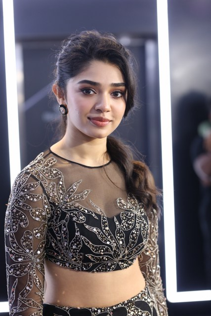Krithi Shetty Shines in Modern Dress at Manamey Trailer Launch Event