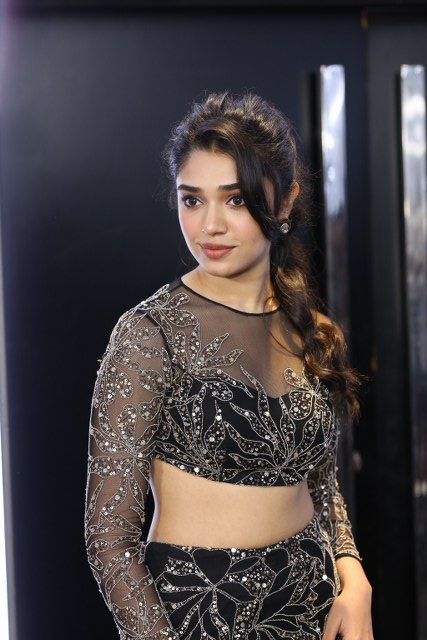 Krithi Shetty Shines in Modern Dress at Manamey Trailer Launch Event