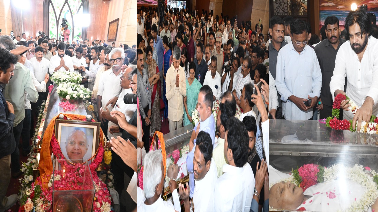 Ramoji Rao : రామోజీరావు పార్థివ‌దేహానికి ప్ర‌ముఖుల నివాళి