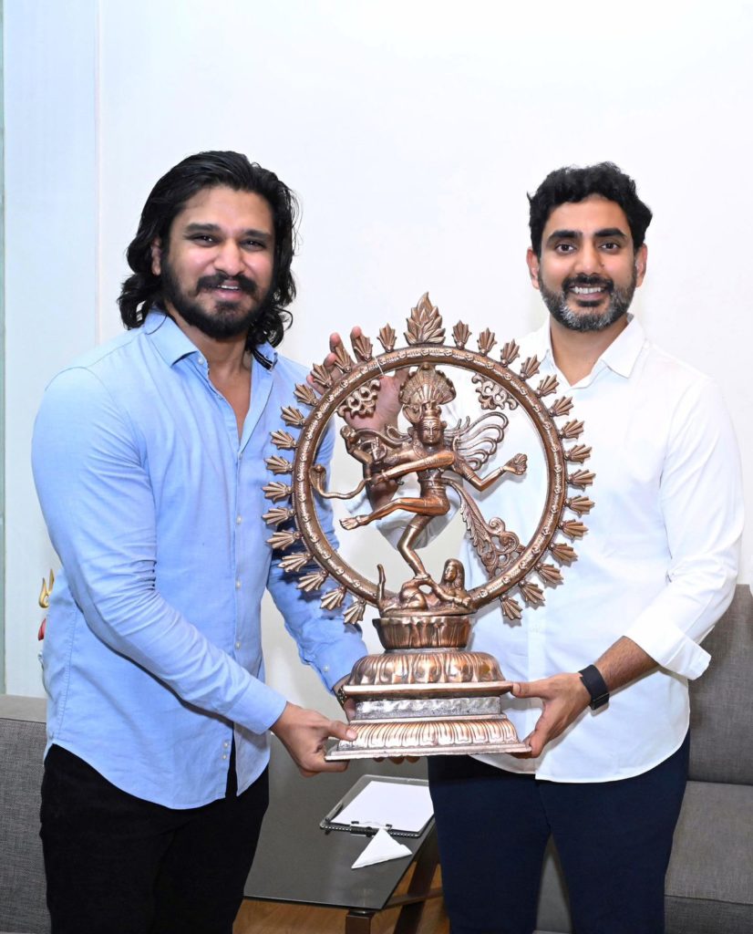 Hero Nikhil Siddhartha Meets Nara Lokesh with Chirala MLA MM Kondaiah