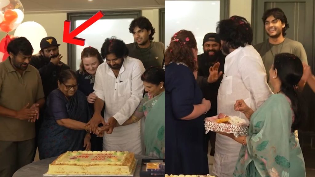 Sai Dharam Tej and Akira Nandan Josh in Pawan Kalyan Winning Mega Family Celebrations