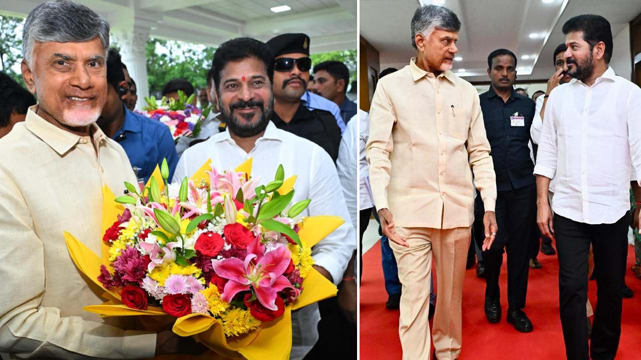 ప్రజాభవన్‌లో ఏపీ, తెలంగాణ సీఎంలు చంద్రబాబు, రేవంత్ రెడ్డి భేటీ.. ఫొటోలు వైరల్