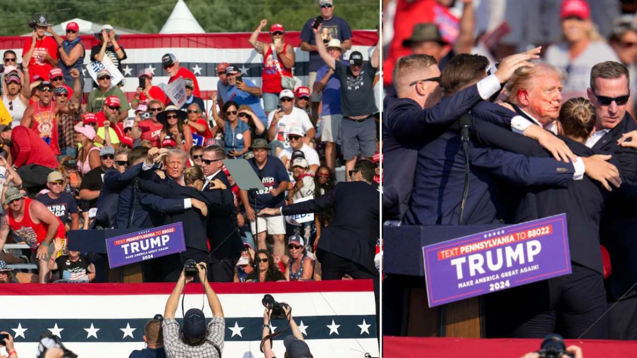 Trump : అమెరికా మాజీ అధ్యక్షుడు డొనాల్డ్ ట్రంప్ పై కాల్పులు.. తృటిలో తప్పిన ప్రాణాపాయం.. వీడియో వైరల్ Trump : అమెరికా మాజీ అధ్యక్షుడు డొనాల్డ్ ట్రంప్ పై కాల్పులు.. తృటిలో తప్పిన ప్రాణాపాయం.. వీడియో వైరల్