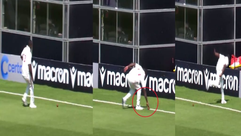 Fielder saves the boundary and Batters run 5 in ZIM vs IRE one off Test
