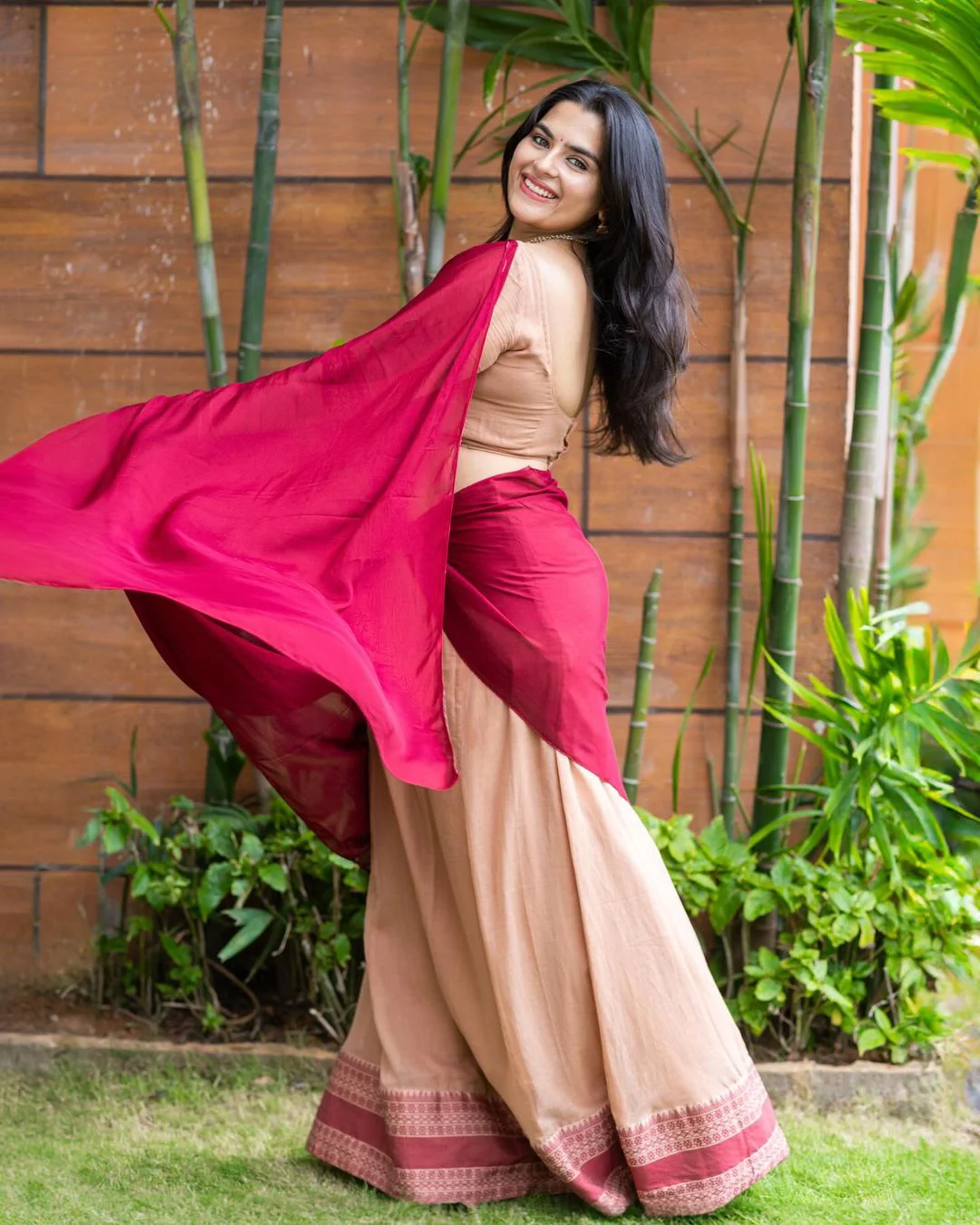 Kavya Kalyanram Cute Pics in Half Saree