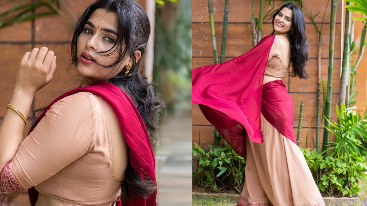 Kavya Kalyanram : హాఫ్ శారీలో బలగం పిల్ల కావ్య ఎంత బాగుందో..