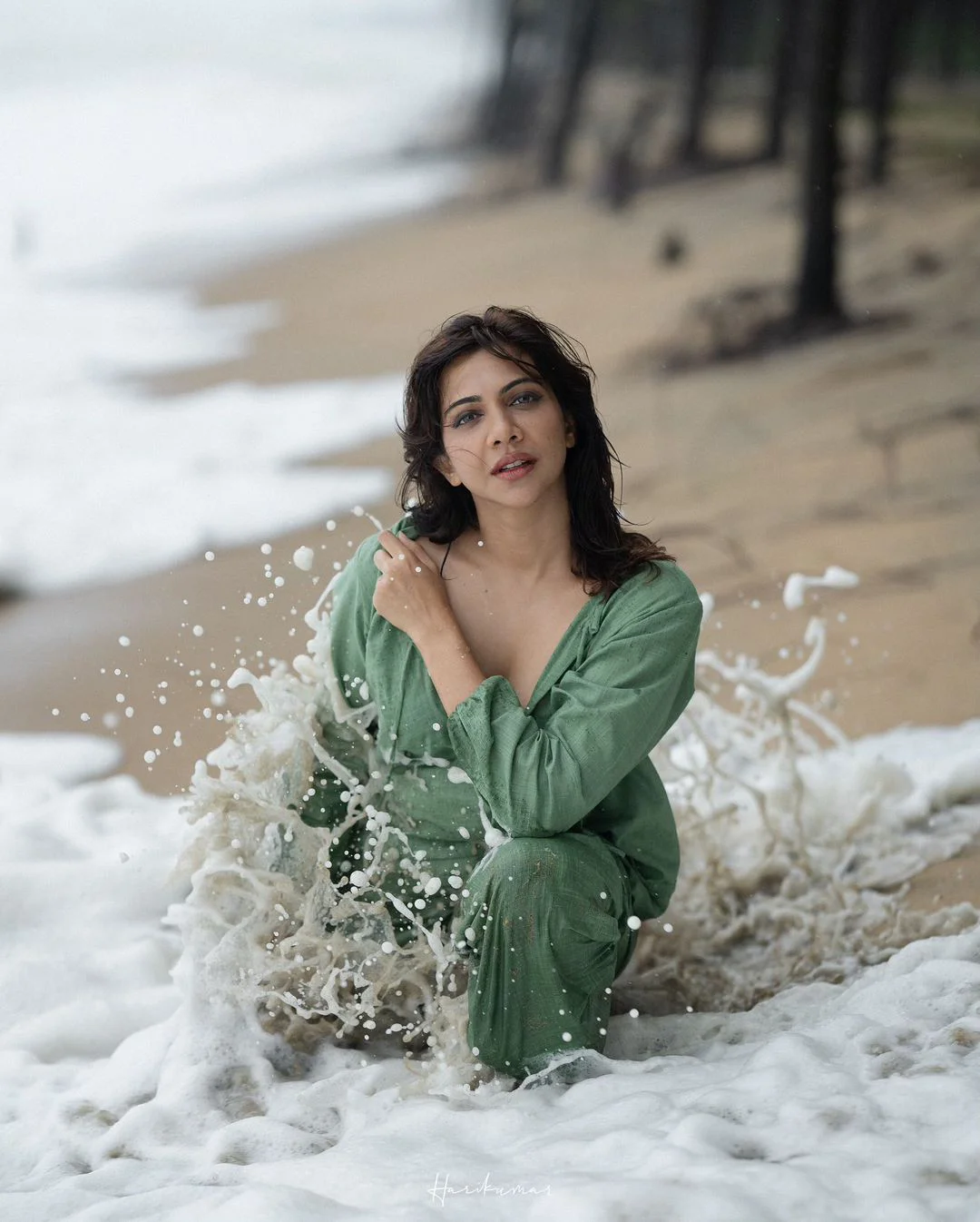 Madonna Sebastian Enjoying in Beach Vacation