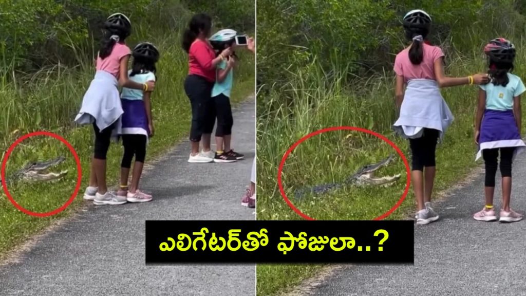 Parents Make Their Children Pose Next To Alligator For A Pic In US