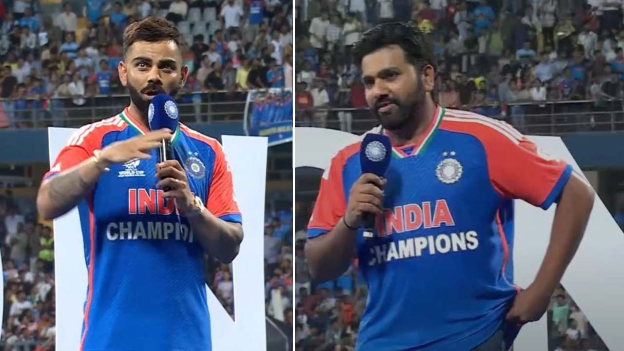 Team India : వాంఖడే స్టేడియంలో కోహ్లీ, రోహిత్ భావోద్వేగ ప్రసంగం.. వారు ఏమన్నారంటే Team India : వాంఖడే స్టేడియంలో కోహ్లీ, రోహిత్ భావోద్వేగ ప్రసంగం.. వారు ఏమన్నారంటే