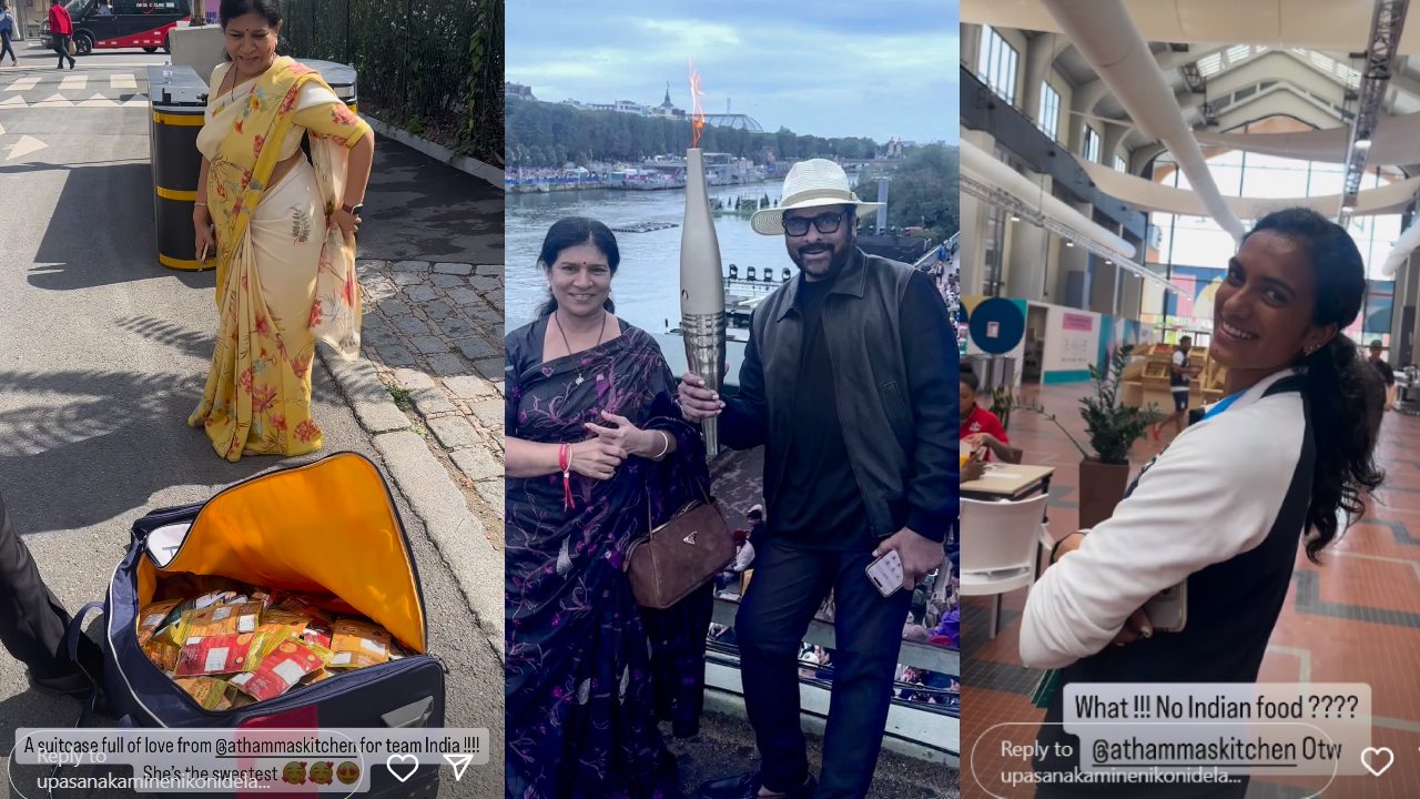 Chiranjeevi Wife : పారిస్ ఒలంపిక్స్లో ఇండియన్ ప్లేయర్స్ కోసం.. బ్యాగ్ నిండా ఫుడ్ తీసుకెళ్లిన చిరంజీవి భార్య.. Chiranjeevi Wife : పారిస్ ఒలంపిక్స్లో ఇండియన్ ప్లేయర్స్ కోసం.. బ్యాగ్ నిండా ఫుడ్ తీసుకెళ్లిన చిరంజీవి భార్య..