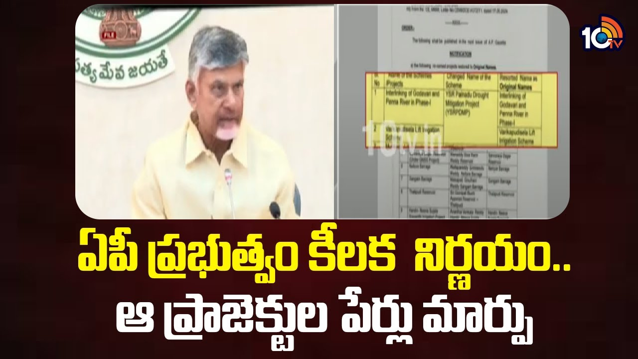 ఏపీ ప్రభుత్వం కీలక నిర్ణయం.. ఆ ప్రాజెక్టుల పేర్లు మార్పు