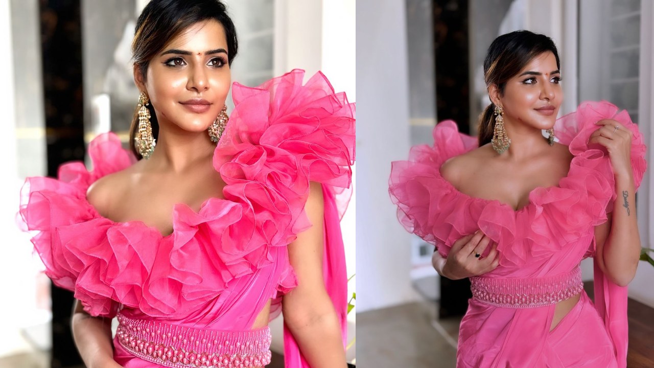 Aashu Reddy : వెరైటీ చీరలో అదరగొడుతున్న అషురెడ్డి..