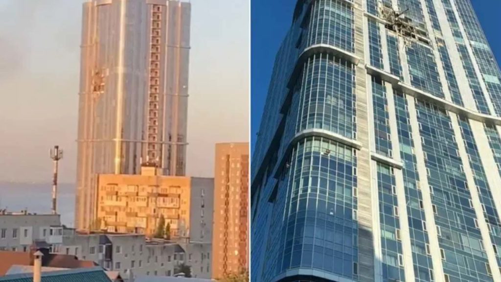 Drone Crashes into 38-Storey High Rise Building in Russia