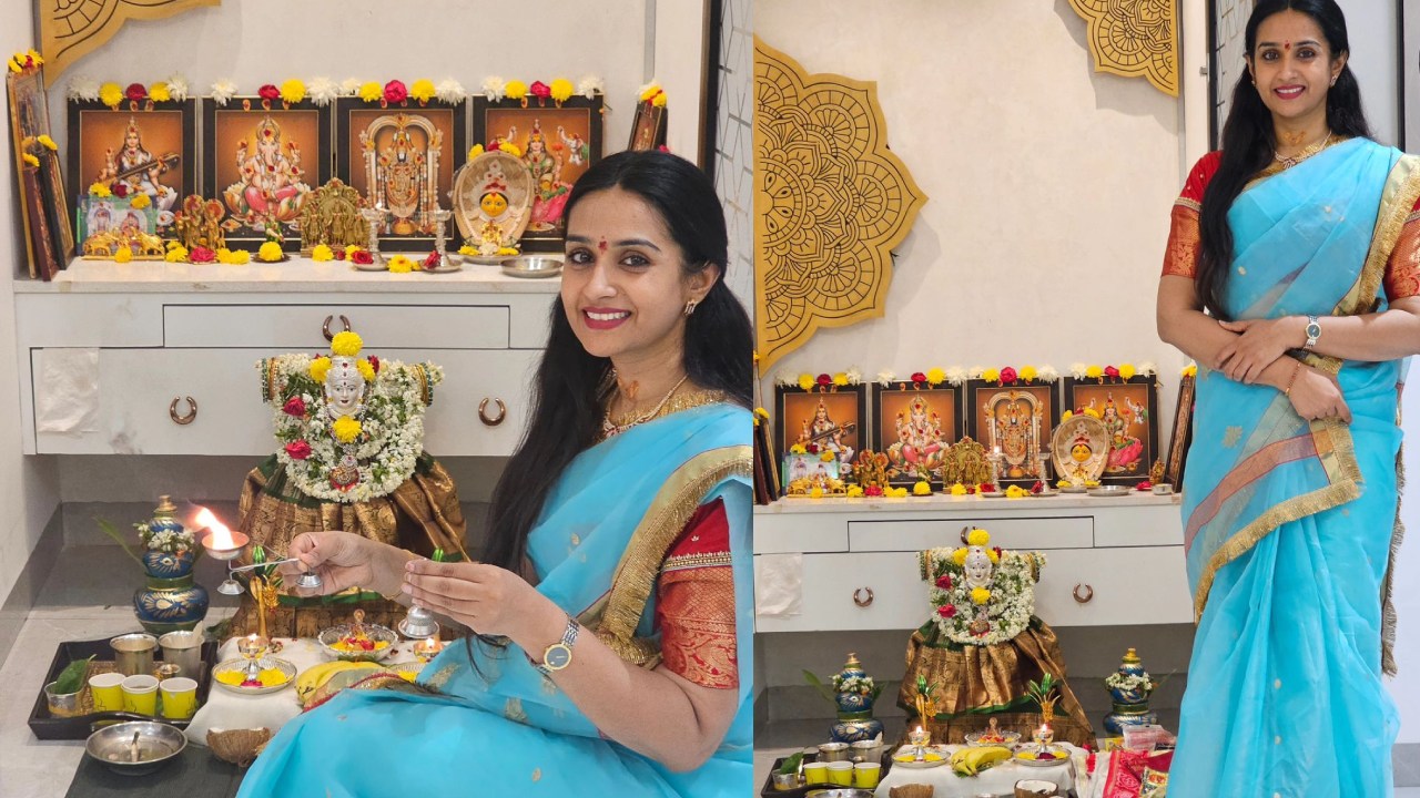 Laya Gorty : సీనియర్ నటి లయ వరలక్ష్మి వ్రతం పూజ ఫొటోలు..