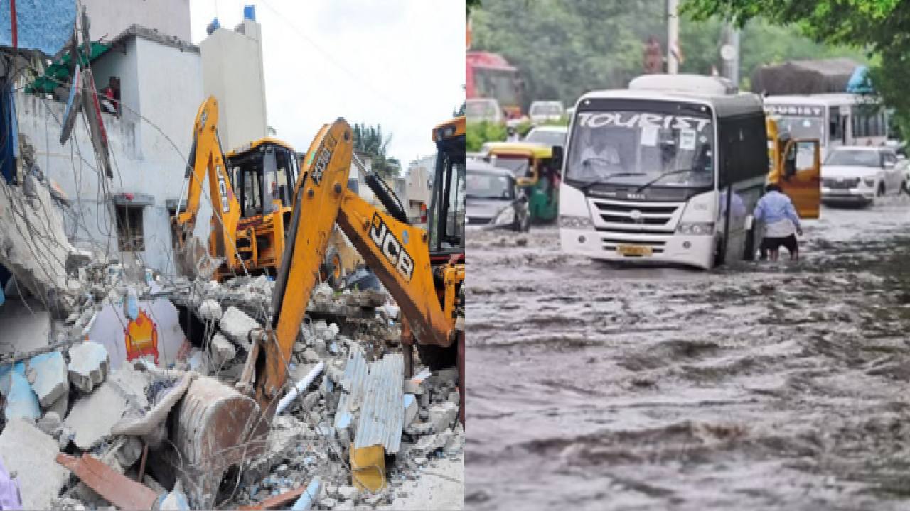 చెరువులు కబ్జాలకు గురి.. గ్రేటర్ హైదరాబాద్లో చిన్నపాటి వర్షం పడినా రోడ్లన్నీ చెరువులే చెరువులు కబ్జాలకు గురి.. గ్రేటర్ హైదరాబాద్లో చిన్నపాటి వర్షం పడినా రోడ్లన్నీ చెరువులే