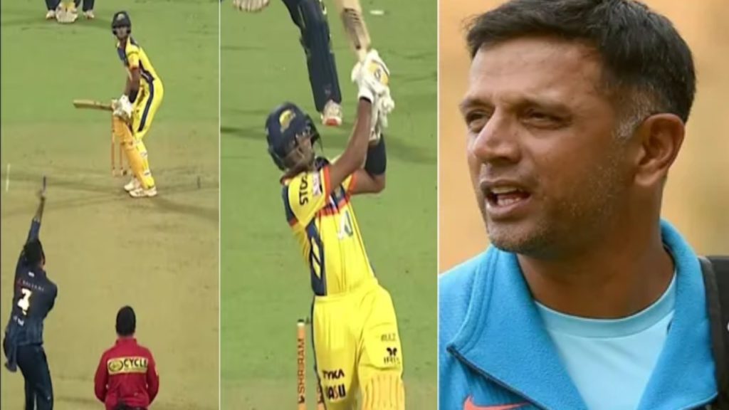 Rahul Dravid Son Samit Dravid Hits Massive Six In Maharaja Trophy 2024