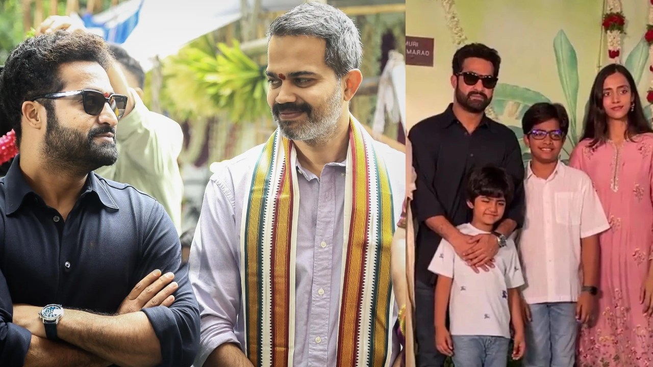 NTR  Prashanth Neel : ఎన్టీఆర్ – ప్రశాంత్ నీల్ సినిమా ఓపెనింగ్ ఫొటోలు వైరల్.. ఫ్యామిలీతో ఎన్టీఆర్..