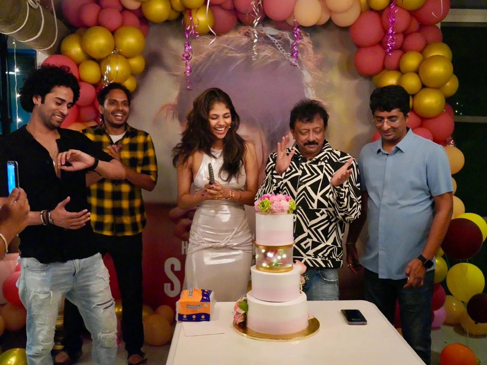 RGV Celebrated Saree Movie Actress Aaradhya Devi Birthday Celebrations