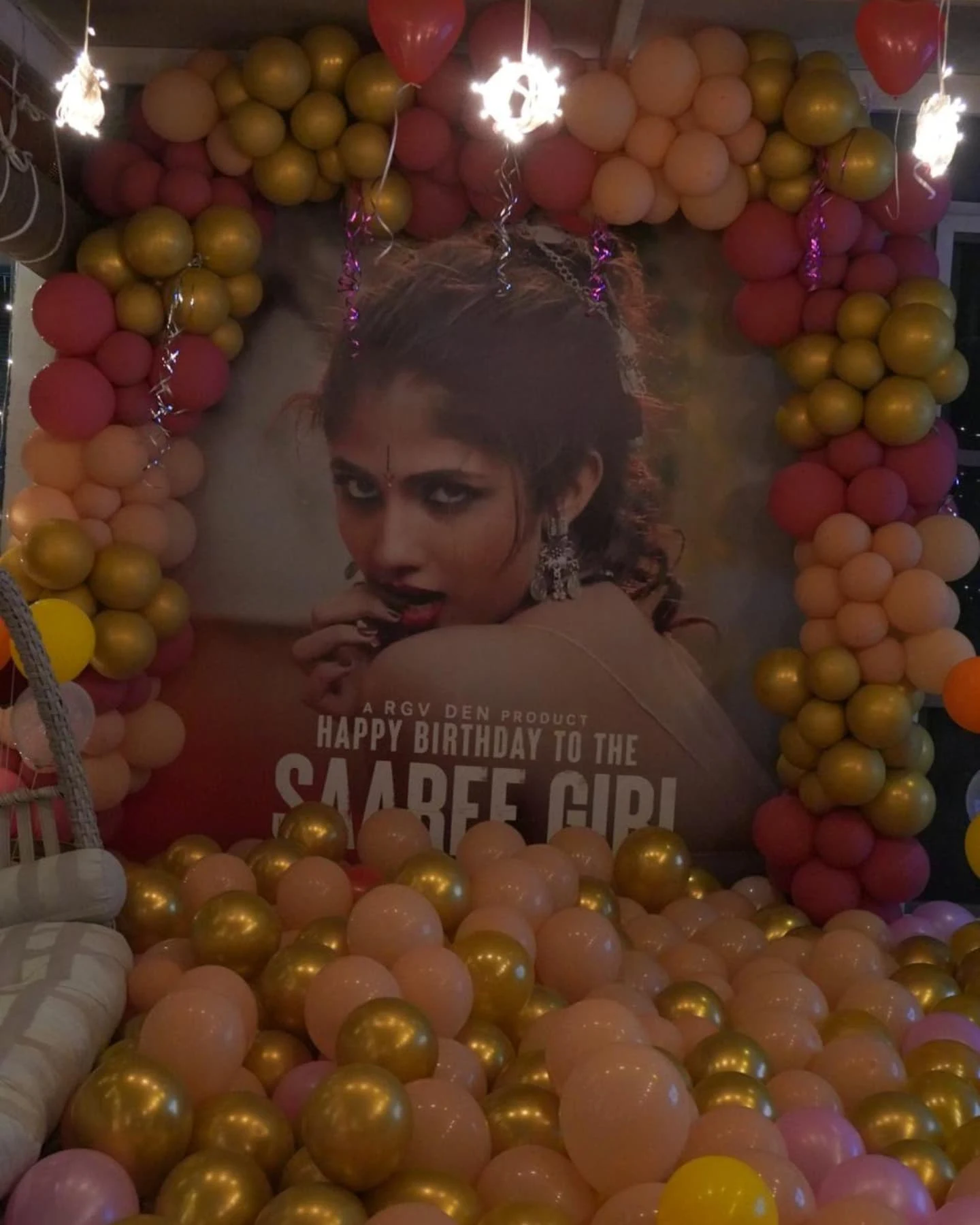 RGV Celebrated Saree Movie Actress Aaradhya Devi Birthday Celebrations