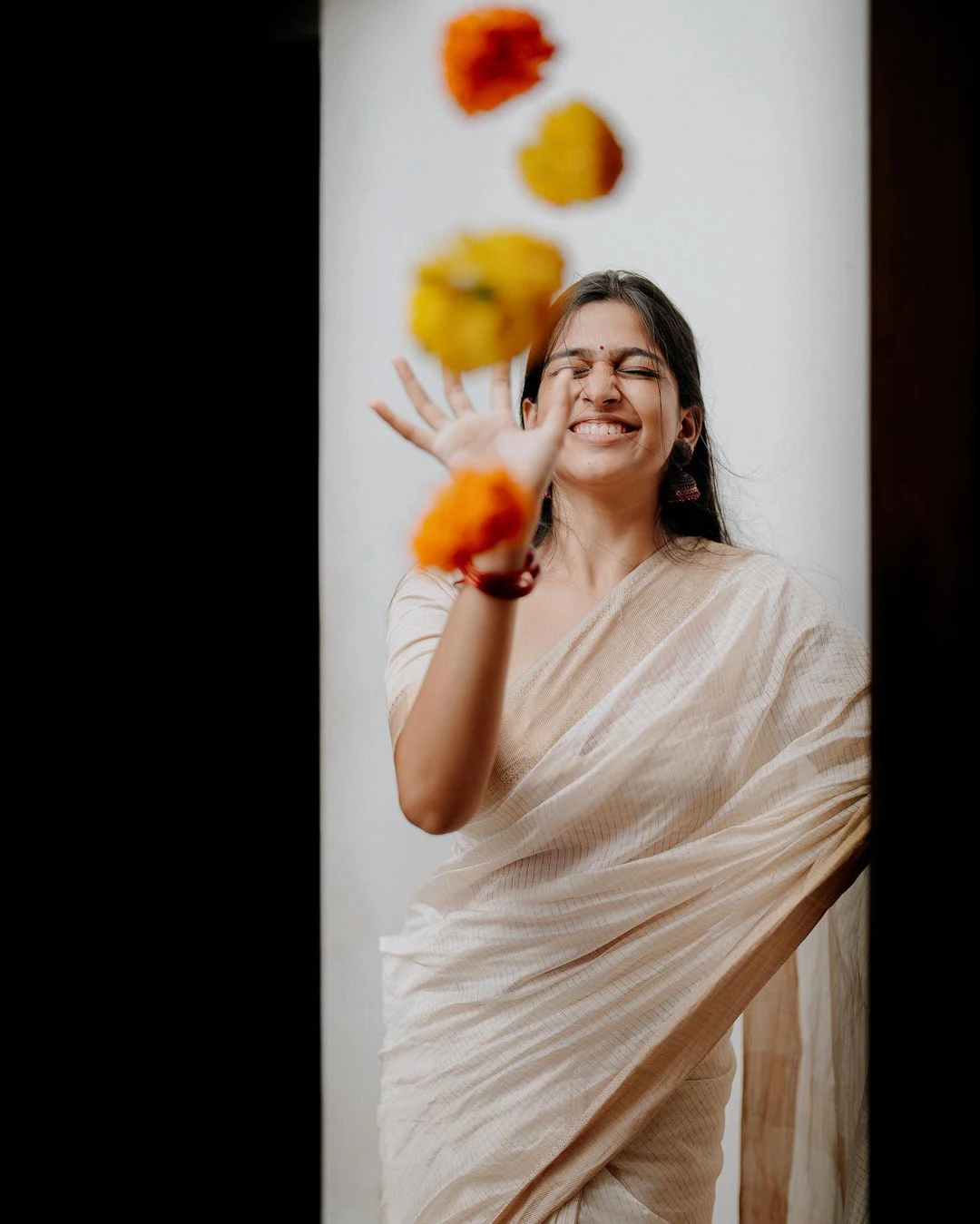Ananthika Sanilkumar Onam Special Cute Photos in Saree