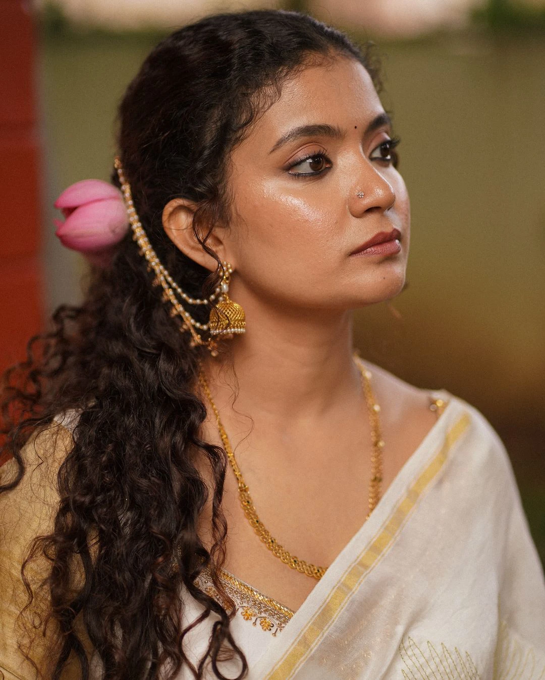Kalki Fame Anna Ben Onam Special Saree Photos