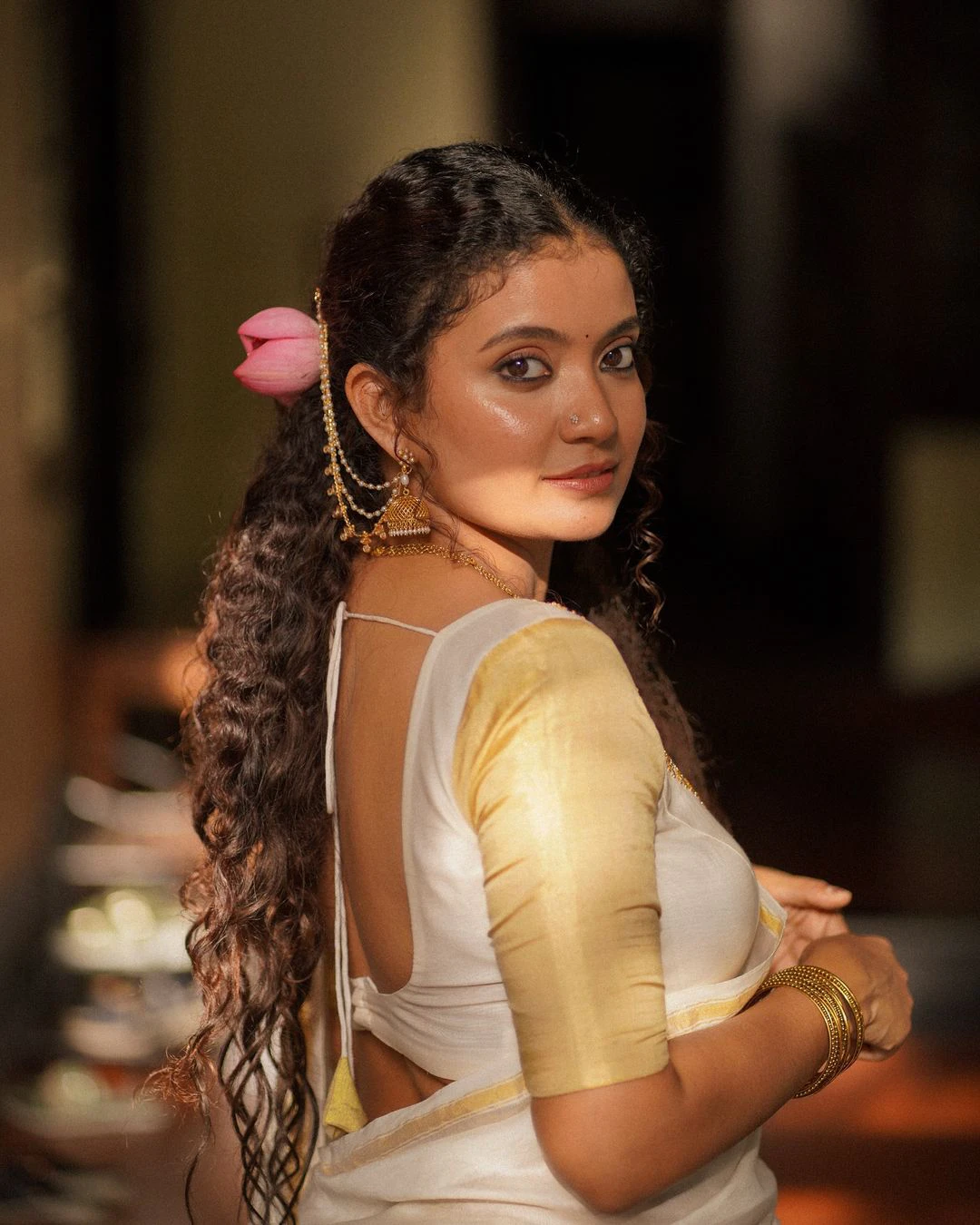 Kalki Fame Anna Ben Onam Special Saree Photos