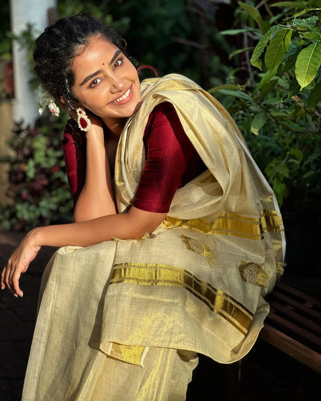 Anupama Parameswaran Onam Special Saree Photos