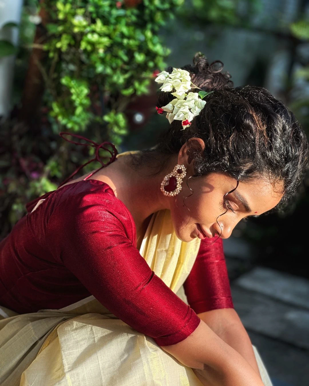 Anupama Parameswaran Onam Special Saree Photos